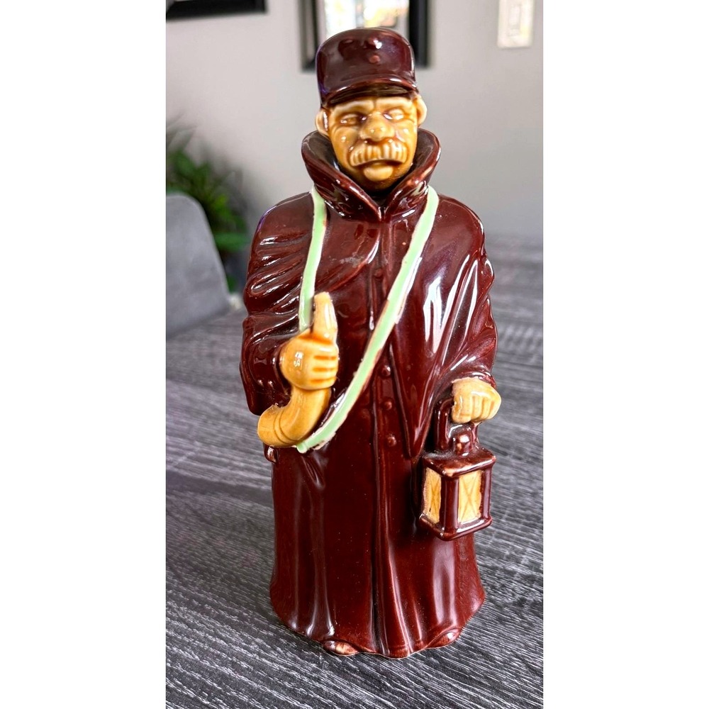 Vintage Moriyama Japan Ceramic Decanter Night Watchman Lantern Figure‎ 1950s